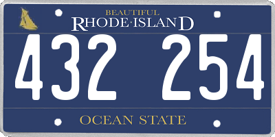 RI license plate 432254