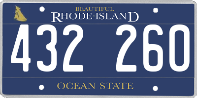 RI license plate 432260