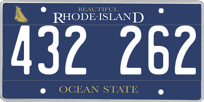 RI license plate 432262