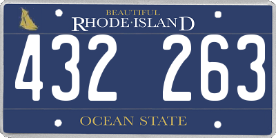 RI license plate 432263
