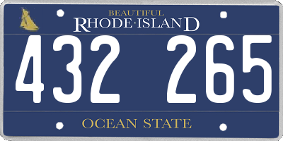 RI license plate 432265