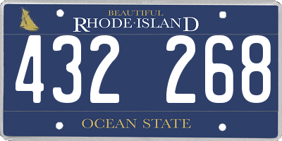 RI license plate 432268