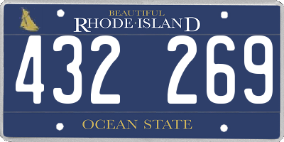 RI license plate 432269