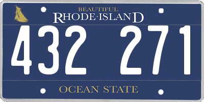 RI license plate 432271