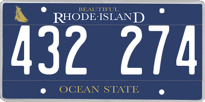 RI license plate 432274