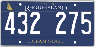 RI license plate 432275