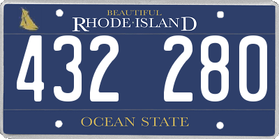 RI license plate 432280
