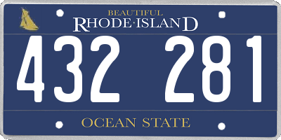 RI license plate 432281