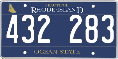 RI license plate 432283