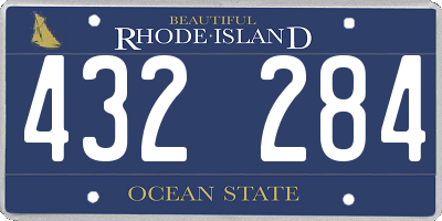 RI license plate 432284