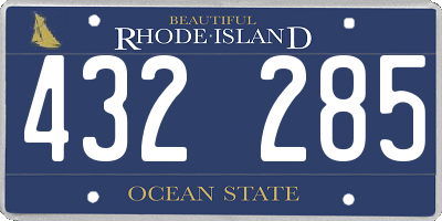 RI license plate 432285