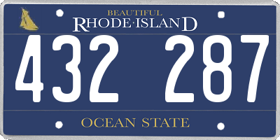 RI license plate 432287