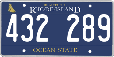 RI license plate 432289