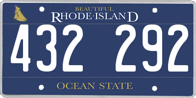 RI license plate 432292