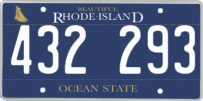 RI license plate 432293