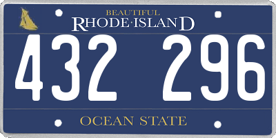 RI license plate 432296