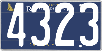 RI license plate 4323