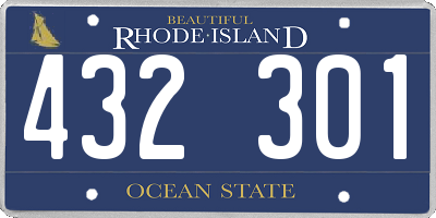 RI license plate 432301