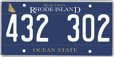 RI license plate 432302