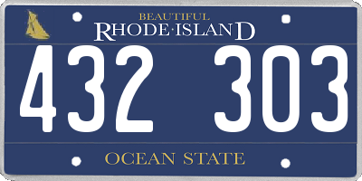 RI license plate 432303
