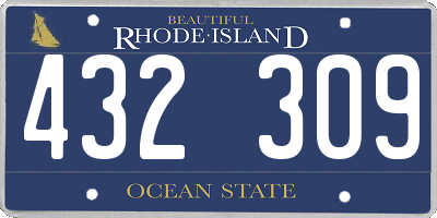 RI license plate 432309