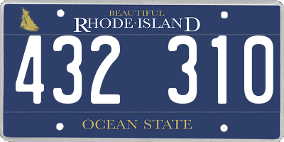 RI license plate 432310