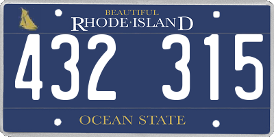 RI license plate 432315