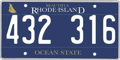 RI license plate 432316