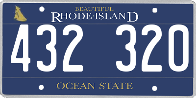 RI license plate 432320