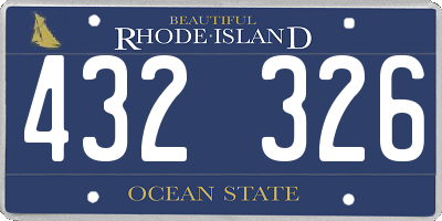 RI license plate 432326