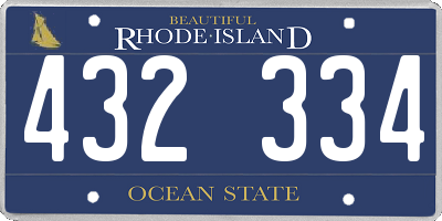 RI license plate 432334