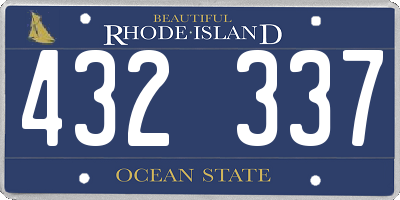 RI license plate 432337