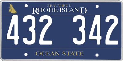 RI license plate 432342