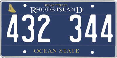 RI license plate 432344