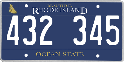 RI license plate 432345