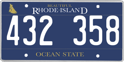 RI license plate 432358