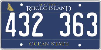RI license plate 432363