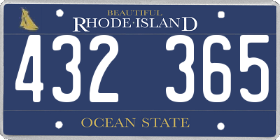 RI license plate 432365