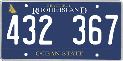 RI license plate 432367