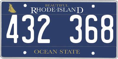 RI license plate 432368