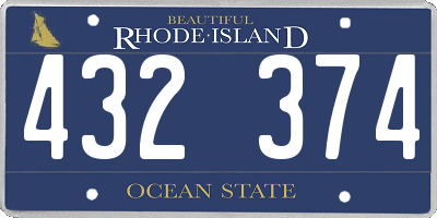 RI license plate 432374