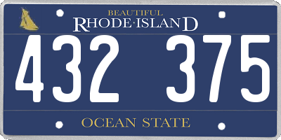 RI license plate 432375