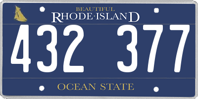 RI license plate 432377