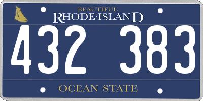 RI license plate 432383