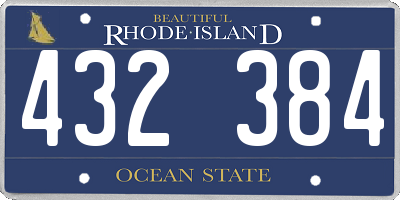 RI license plate 432384