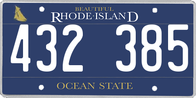 RI license plate 432385