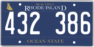 RI license plate 432386