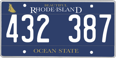 RI license plate 432387