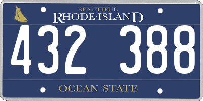 RI license plate 432388