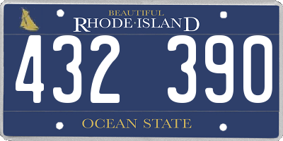 RI license plate 432390